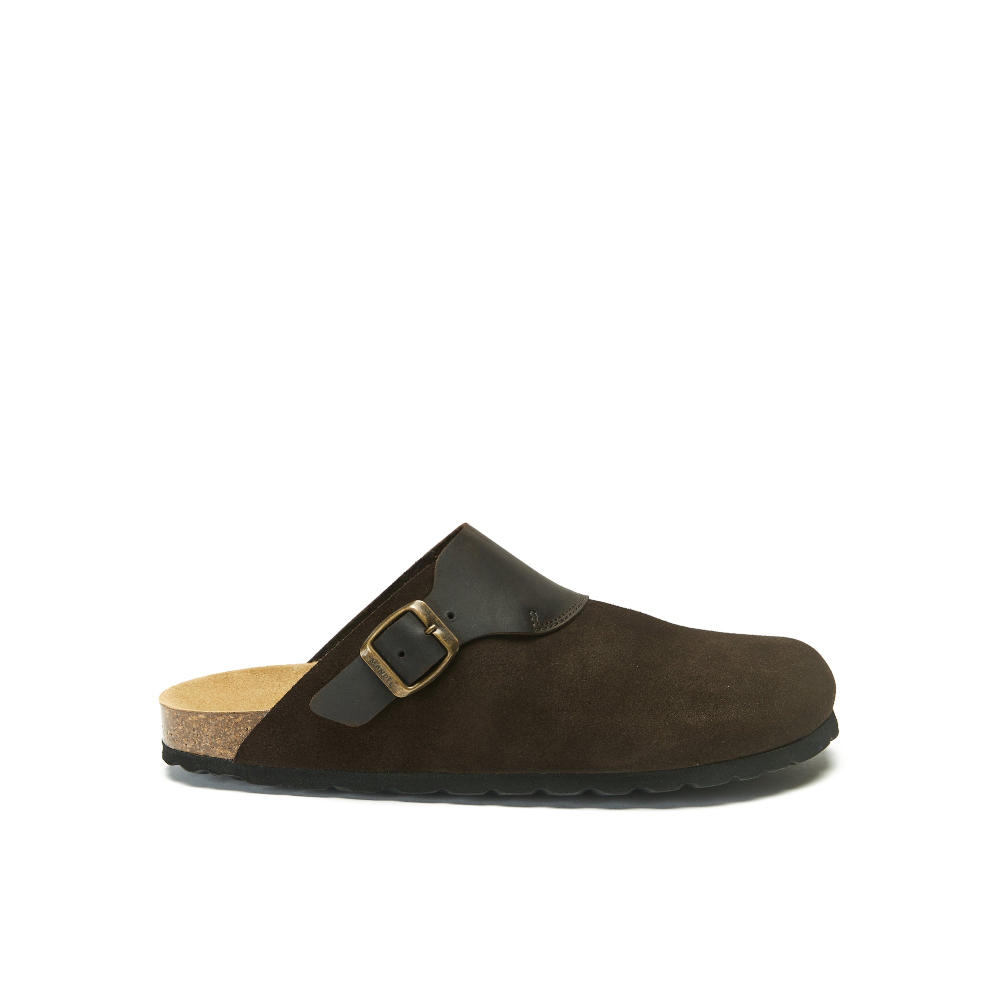 Dark Brown sabot clogs DIA made with leather suede and oiled