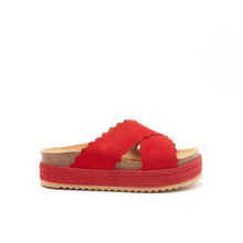 Load image into Gallery viewer, Red platforms TAMARA made with leather suede
