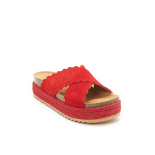 Load image into Gallery viewer, Red platforms TAMARA made with leather suede
