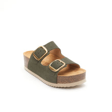 Carica l&#39;immagine nel visualizzatore di Gallery, Green platforms ZOE made with suede leather
