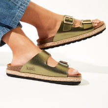 Load image into Gallery viewer, Green platforms ANA made with eco-leather
