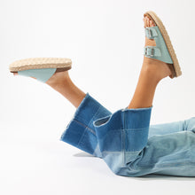 Load image into Gallery viewer, Light Blue platforms ANA made with eco-leather
