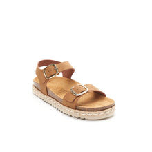 Load image into Gallery viewer, Cognac Brown platforms INES made with eco-leather
