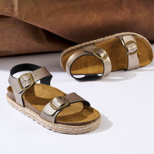 Carica l&#39;immagine nel visualizzatore di Gallery, Bronze platforms INES made with eco-leather
