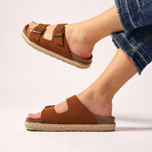 Load image into Gallery viewer, Chestnuts platforms ANA made with suede leather
