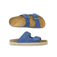 Load image into Gallery viewer, Jeans platforms ANA made with suede leather
