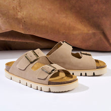 Carica l&#39;immagine nel visualizzatore di Gallery, Taupe platforms ANA made with suede leather
