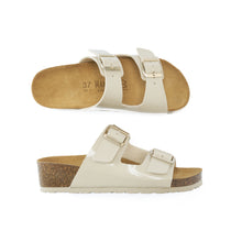 Load image into Gallery viewer, Beige platforms CARLA made with eco-leather
