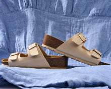 Load image into Gallery viewer, Beige platforms CARLA made with eco-leather
