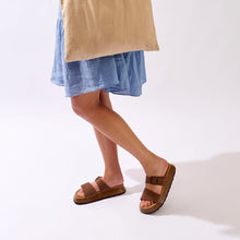 Load image into Gallery viewer, Brown platforms MARA made with nubuck leather
