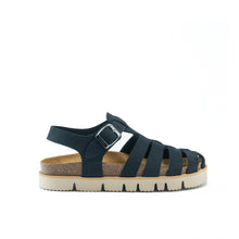 Load image into Gallery viewer, Black sandals HELENA made with nubuck leather
