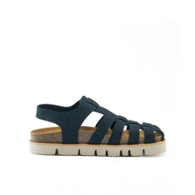 Load image into Gallery viewer, Black sandals HELENA made with nubuck leather
