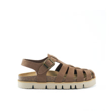 Charger l&#39;image dans la galerie, Brown sandals HELENA made with nubuck leather
