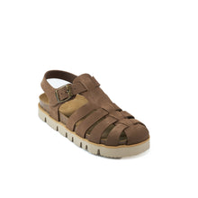 Charger l&#39;image dans la galerie, Brown sandals HELENA made with nubuck leather
