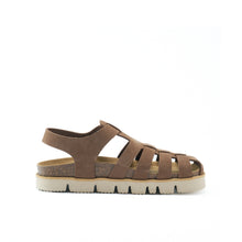 Charger l&#39;image dans la galerie, Brown sandals HELENA made with nubuck leather
