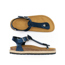 Load image into Gallery viewer, Navy platforms LEON made with eco-leather
