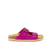 Load image into Gallery viewer, Magenta two-straps ALBERTO made with suede leather
