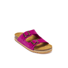 Load image into Gallery viewer, Magenta two-straps ALBERTO made with suede leather
