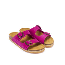 Load image into Gallery viewer, Magenta two-straps ALBERTO made with suede leather
