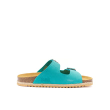 Load image into Gallery viewer, Turquoise two-straps ALBERTO made with suede leather
