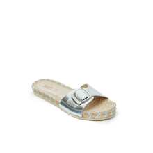 Load image into Gallery viewer, Silver espadrilles NORA made with eco-leather
