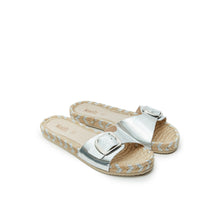 Carica l&#39;immagine nel visualizzatore di Gallery, Silver espadrilles NORA made with eco-leather
