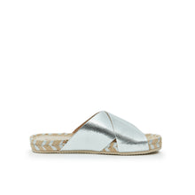 Carica l&#39;immagine nel visualizzatore di Gallery, Silver espadrilles ZOE made with eco-leather
