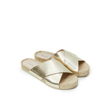 Carica l&#39;immagine nel visualizzatore di Gallery, Gold espadrilles ZOE made with eco-leather
