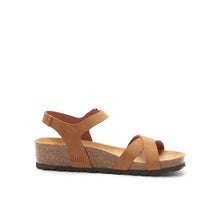 Carica l&#39;immagine nel visualizzatore di Gallery, Cognac Brown platforms SARA made with eco-leather
