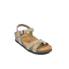 Load image into Gallery viewer, Taupe platforms SARA made with nubuck leather
