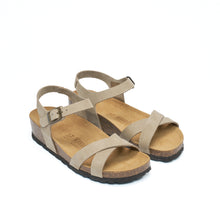 Load image into Gallery viewer, Taupe platforms SARA made with nubuck leather
