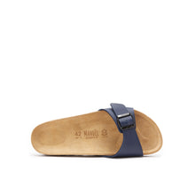 Load image into Gallery viewer, Navy single-strap sandals AGATA made with eco-leather
