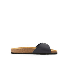Carica l&#39;immagine nel visualizzatore di Gallery, Navy single-strap sandals AGATA made with eco-leather
