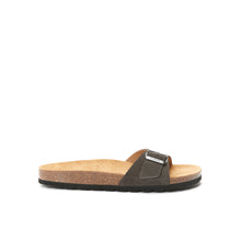 Load image into Gallery viewer, Grey single-strap sandals AGATA made with leather suede
