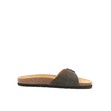 Load image into Gallery viewer, Grey single-strap sandals AGATA made with leather suede
