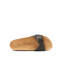 Load image into Gallery viewer, Grey single-strap sandals AGATA made with leather suede
