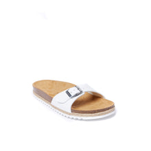 Load image into Gallery viewer, White single-strap sandals AGATA made with eco-leather
