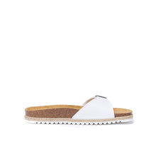 Load image into Gallery viewer, White single-strap sandals AGATA made with eco-leather
