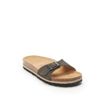 Load image into Gallery viewer, Grey single-strap sandals AGATA made with leather suede
