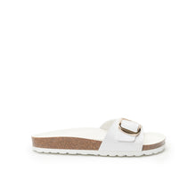 Load image into Gallery viewer, White single-strap sandals AGATA made with eco-leather
