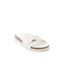 Load image into Gallery viewer, White single-strap sandals AGATA made with eco-leather
