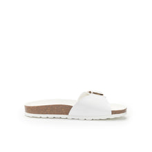 Load image into Gallery viewer, White single-strap sandals AGATA made with eco-leather
