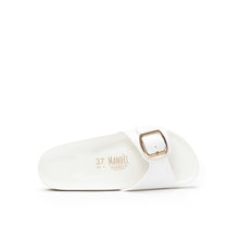 Load image into Gallery viewer, White single-strap sandals AGATA made with eco-leather
