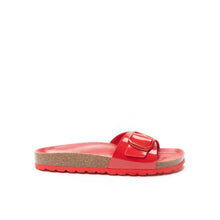 Load image into Gallery viewer, Red single-strap sandals AGATA made with eco-leather
