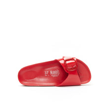 Load image into Gallery viewer, Red single-strap sandals AGATA made with eco-leather
