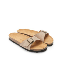 Load image into Gallery viewer, Taupe single-strap sandals AGATA made with leather
