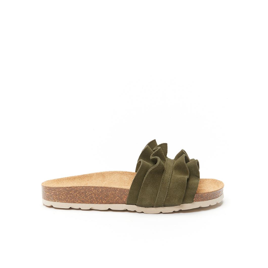 Sandale SOFIA en cuir vert