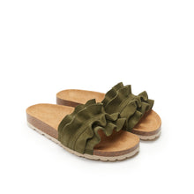 Carica l&#39;immagine nel visualizzatore di Gallery, Green sandals SOFIA made with leather
