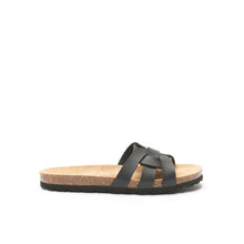 Load image into Gallery viewer, Black sandals CLARA made with eco-leather
