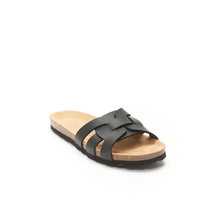 Load image into Gallery viewer, Black sandals CLARA made with eco-leather
